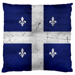 Flag Quebec Drapeau Grunge Fleur De Lys Blue And White Large Cushion Case (one Side) by Quebec