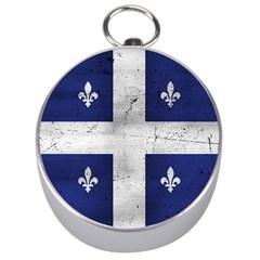 Flag Quebec Drapeau Grunge Fleur De Lys Blue And White Silver Compasses by Quebec