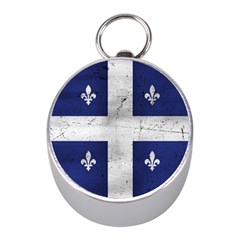 Flag Quebec Drapeau Grunge Fleur De Lys Blue And White Mini Silver Compasses by Quebec