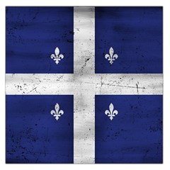 Flag Quebec Drapeau Grunge Fleur De Lys Blue And White Large Satin Scarf (square) by Quebec