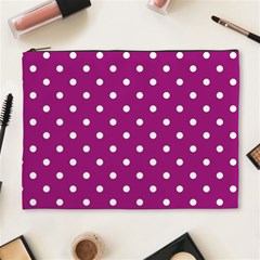 Polka Dots In Purple Cosmetic Bag (xl) by WensdaiAmbrose