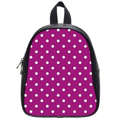 Polka Dots In Purple School Bag (small) by WensdaiAmbrose