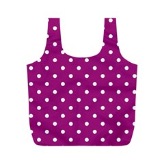 Polka Dots In Purple Full Print Recycle Bag (m) by WensdaiAmbrose