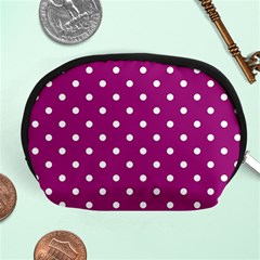 Polka Dots In Purple Accessory Pouch (medium) by WensdaiAmbrose