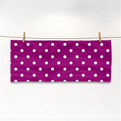 Polka Dots In Purple Hand Towel by WensdaiAmbrose