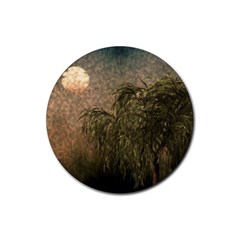 Willow At Sunset Rubber Coaster (round)  by LoolyElzayat