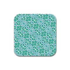 Colorful Abstract Print Pattern Rubber Square Coaster (4 Pack)  by dflcprintsclothing