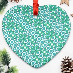 Colorful Abstract Print Pattern Heart Ornament (two Sides) by dflcprintsclothing