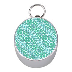 Colorful Abstract Print Pattern Mini Silver Compasses