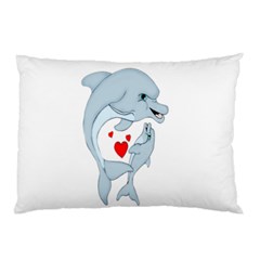 Dolphin Love Pillow Case by retrotoomoderndesigns