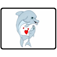 Dolphin Love Fleece Blanket (extra Large) by retrotoomoderndesigns