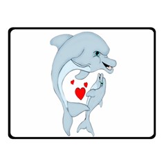 Dolphin Love Fleece Blanket (small) by retrotoomoderndesigns