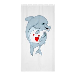 Dolphin Love Shower Curtain 36  X 72  (stall) by retrotoomoderndesigns