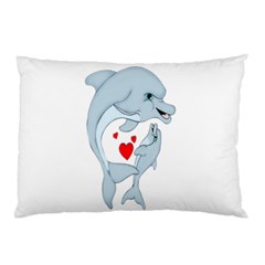 Dolphin Love Pillow Case (two Sides) by retrotoomoderndesigns