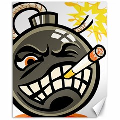 Smoking Cartoon Evil Bomb Cartoon Canvas 16  x 20 