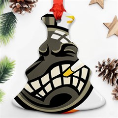 Smoking Cartoon Evil Bomb Cartoon Christmas Tree Ornament (Two Sides)