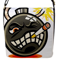 Smoking Cartoon Evil Bomb Cartoon Flap Closure Messenger Bag (S)