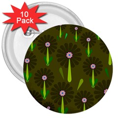 Zappwaits 3  Buttons (10 Pack)  by zappwaits