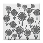 zappwaits flowers black Tile Coasters Front