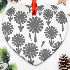 Zappwaits Flowers Black Ornament (heart) by zappwaits