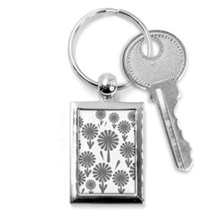 Zappwaits Flowers Black Key Chains (rectangle)  by zappwaits