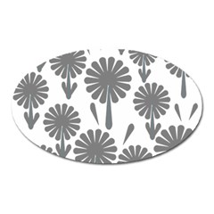 Zappwaits Flowers Black Oval Magnet by zappwaits