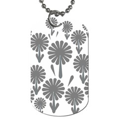 Zappwaits Flowers Black Dog Tag (one Side) by zappwaits