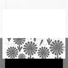 Zappwaits Flowers Black Rectangular Jigsaw Puzzl by zappwaits