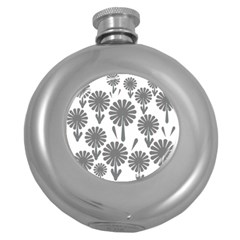 Zappwaits Flowers Black Round Hip Flask (5 Oz) by zappwaits