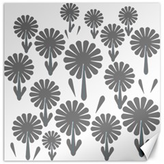 Zappwaits Flowers Black Canvas 16  X 16  by zappwaits