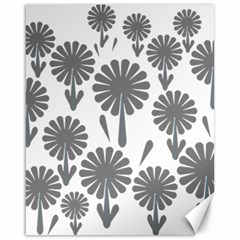 Zappwaits Flowers Black Canvas 16  X 20  by zappwaits