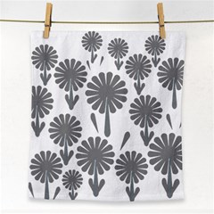 Zappwaits Flowers Black Face Towel by zappwaits