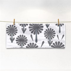 Zappwaits Flowers Black Hand Towel by zappwaits