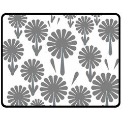 Zappwaits Flowers Black Fleece Blanket (medium)  by zappwaits