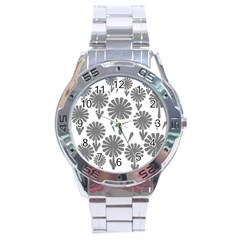 Zappwaits Flowers Black Stainless Steel Analogue Watch by zappwaits