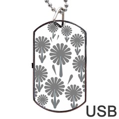 Zappwaits Flowers Black Dog Tag Usb Flash (one Side) by zappwaits