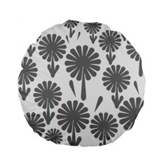 Zappwaits Flowers Black Standard 15  Premium Round Cushions by zappwaits