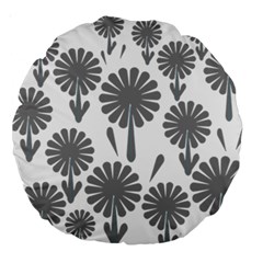 Zappwaits Flowers Black Large 18  Premium Round Cushions by zappwaits