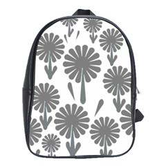 Zappwaits Flowers Black School Bag (xl) by zappwaits