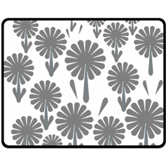 Zappwaits Flowers Black Double Sided Fleece Blanket (medium)  by zappwaits