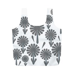 Zappwaits Flowers Black Full Print Recycle Bag (m) by zappwaits