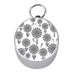 Zappwaits Flowers Black Mini Silver Compasses by zappwaits