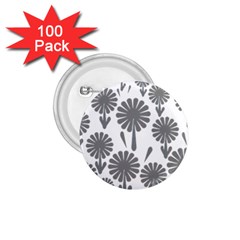 Zappwaits Flowers Black 1 75  Buttons (100 Pack) 