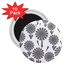 Zappwaits Flowers Black 2 25  Magnets (10 Pack)  by zappwaits