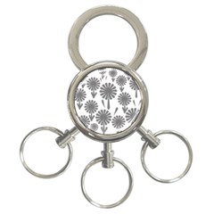 Zappwaits Flowers Black 3-ring Key Chains by zappwaits