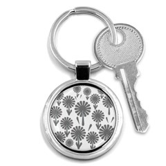 Zappwaits Flowers Black Key Chains (round)  by zappwaits