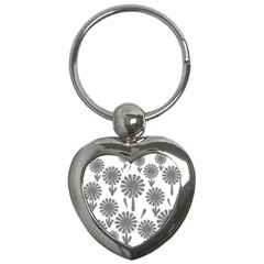 Zappwaits Flowers Black Key Chains (heart)  by zappwaits