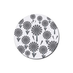 Zappwaits Flowers Black Rubber Coaster (round)  by zappwaits