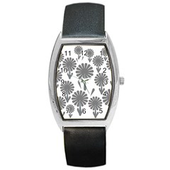 Zappwaits Flowers Black Barrel Style Metal Watch by zappwaits