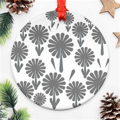 Zappwaits Flowers Black Round Ornament (two Sides) by zappwaits